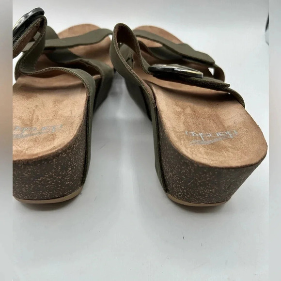 DANSKO "Susie" Sage Milled Nubuck Sandals Platform Shoe Open Toe Heel Sz 40 - Picture 7 of 10